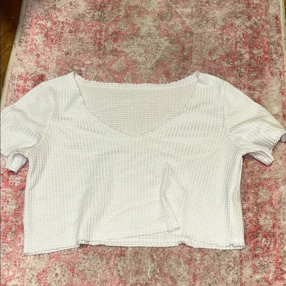 White Textured Women's Top